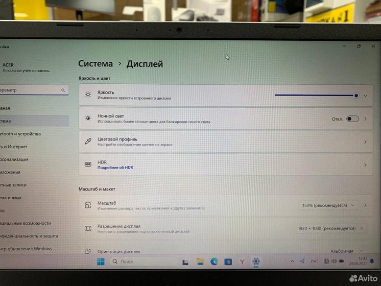 Ноутбук Acer Intel Pentium 4 ядра/ Ram 8Gb/ SSD