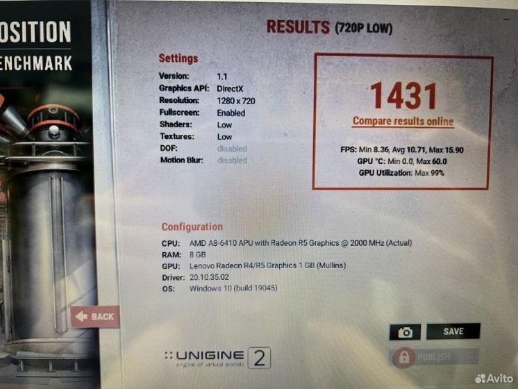 Ноутбук Lenovo AMD A8-6410 4 ядра/ SSD 512Gb
