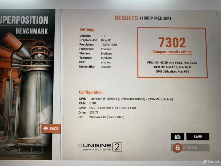 Ноутбук Lenovo Core i5-10 4.5Ghz/ GTX 1650 Ti/ SSD