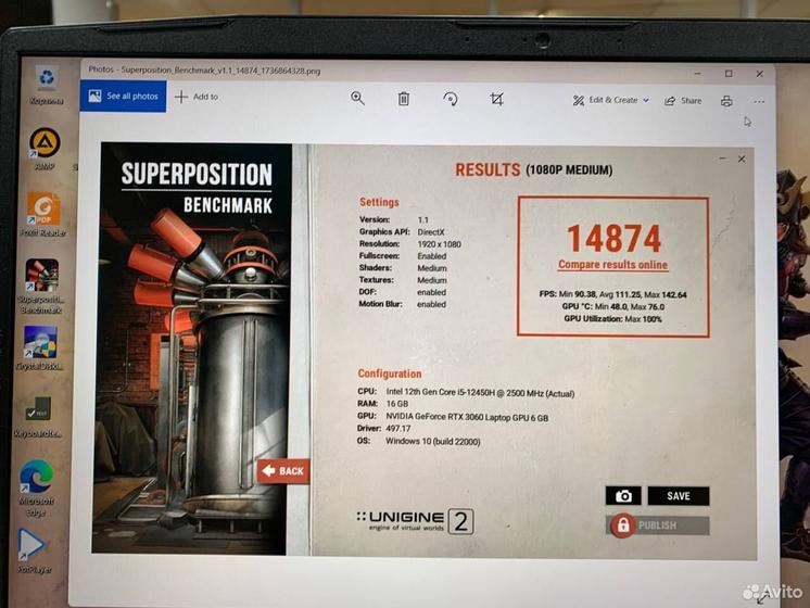 Ноутбук MSI Katana Core i5 8 ядер/ RTX 3060