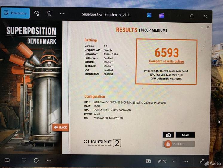 Ноутбук thunderobot Core i5/ GeForce GTX 1650/ SSD