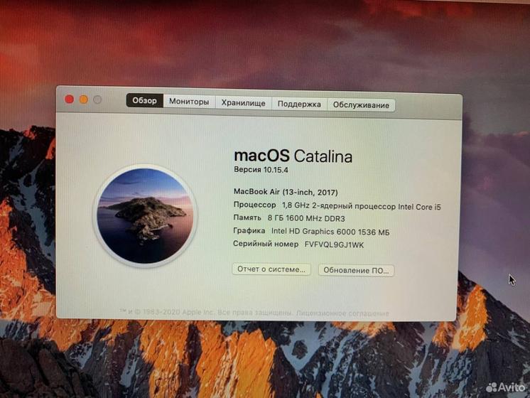 Apple MacBook Air 13 2017г. Core i5/ Ram 8Gb