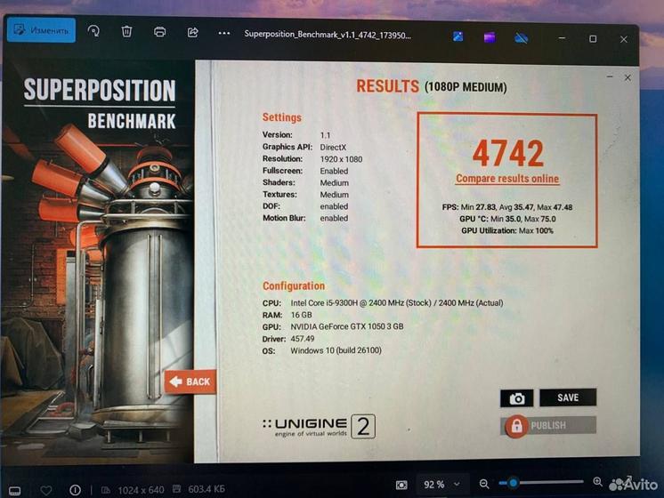 Ноутбук Lenovo Intel Core i5/ GTX 1050/ Ram 16Gb